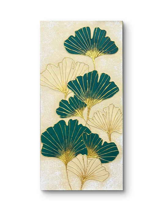 Gingko Lush (Diptych) - Art Whims | Handcrafted Textured Art for Inspired Spaces