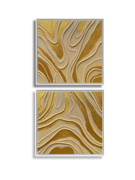 Topo Luxé (Diptych) - Art Whims | Handcrafted Textured Art for Inspired Spaces
