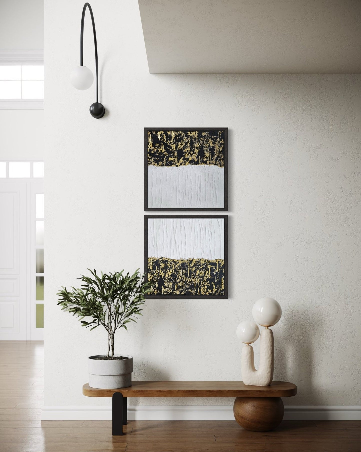 Between Realms (Diptych) - Art Whims | Handcrafted Textured Art for Inspired Spaces