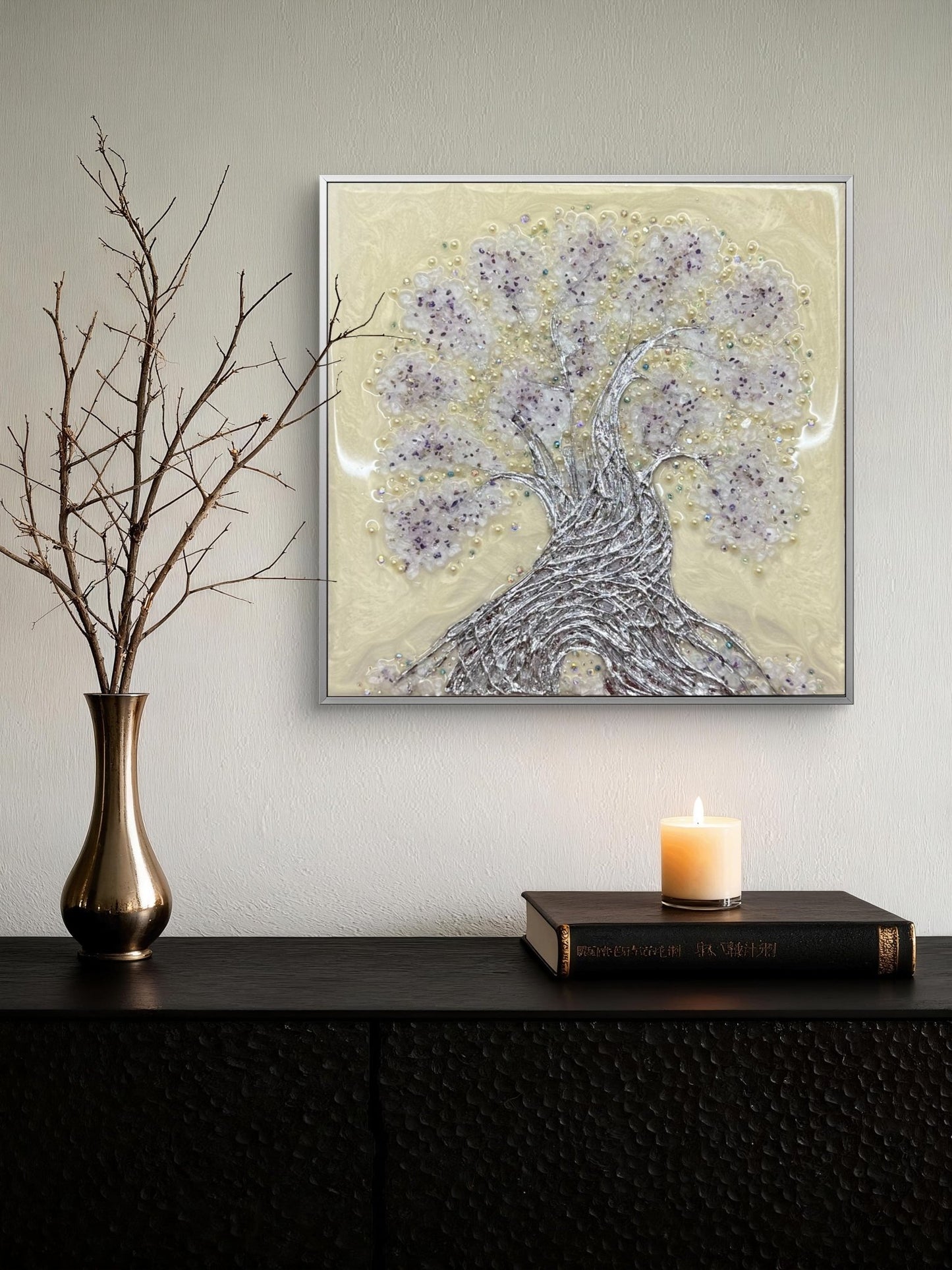 Ethereal Tree (Silver) - Art Whims | Handcrafted Textured Art for Inspired Spaces