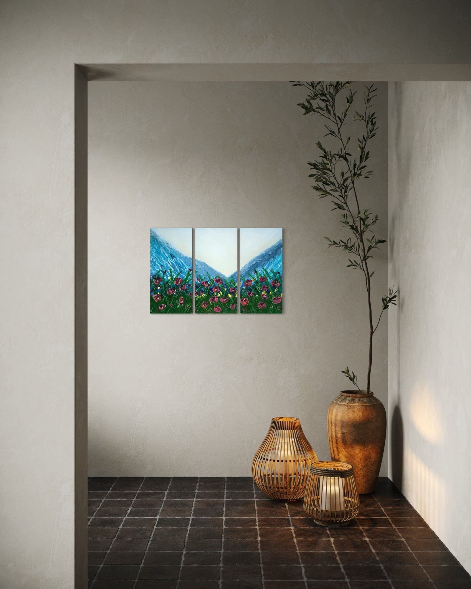 Floral Horizon (Triptych) - Art Whims
