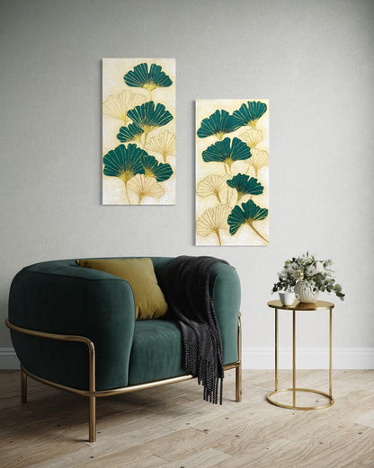 Gingko Lush (Diptych) - Art Whims | Handcrafted Textured Art for Inspired Spaces
