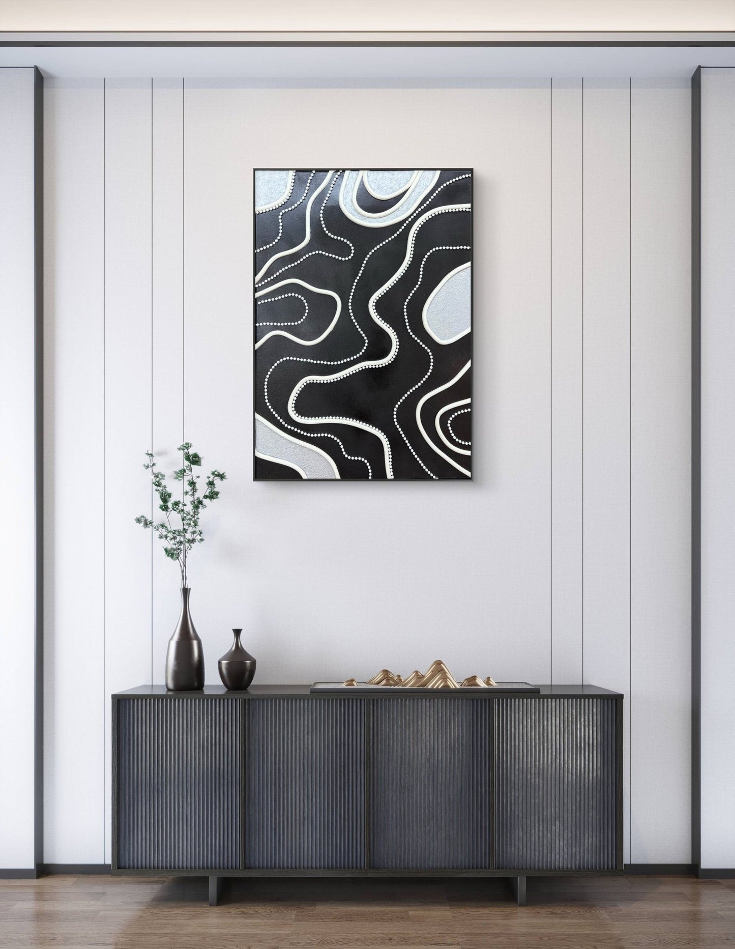 Monochrome Terrain - Art Whims | Handcrafted Textured Art for Inspired Spaces