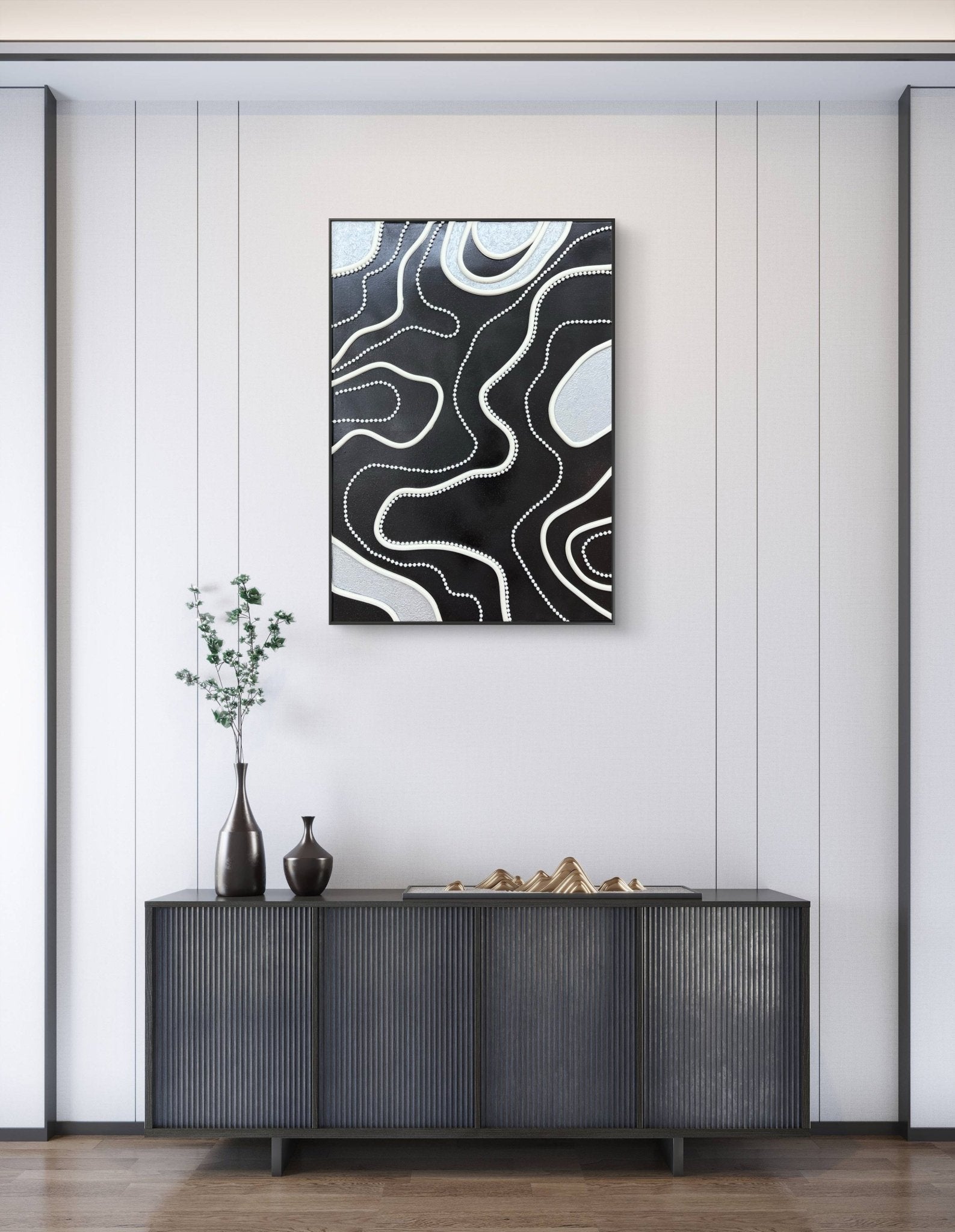 Monochrome Terrain - Art Whims | Handcrafted Textured Art for Inspired Spaces