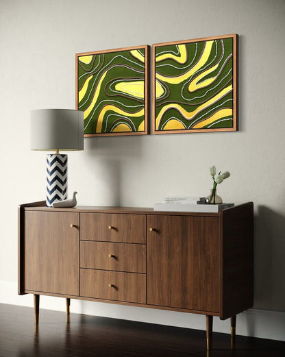 Topo Eco (Diptych) - Art Whims | Handcrafted Textured Art for Inspired Spaces