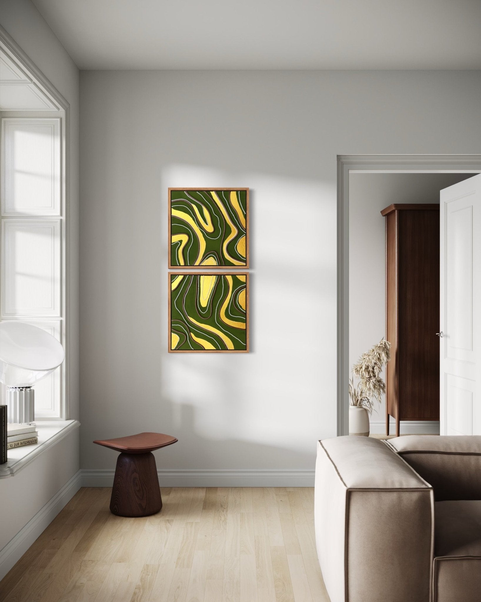 Topo Eco (Diptych) - Art Whims | Handcrafted Textured Art for Inspired Spaces
