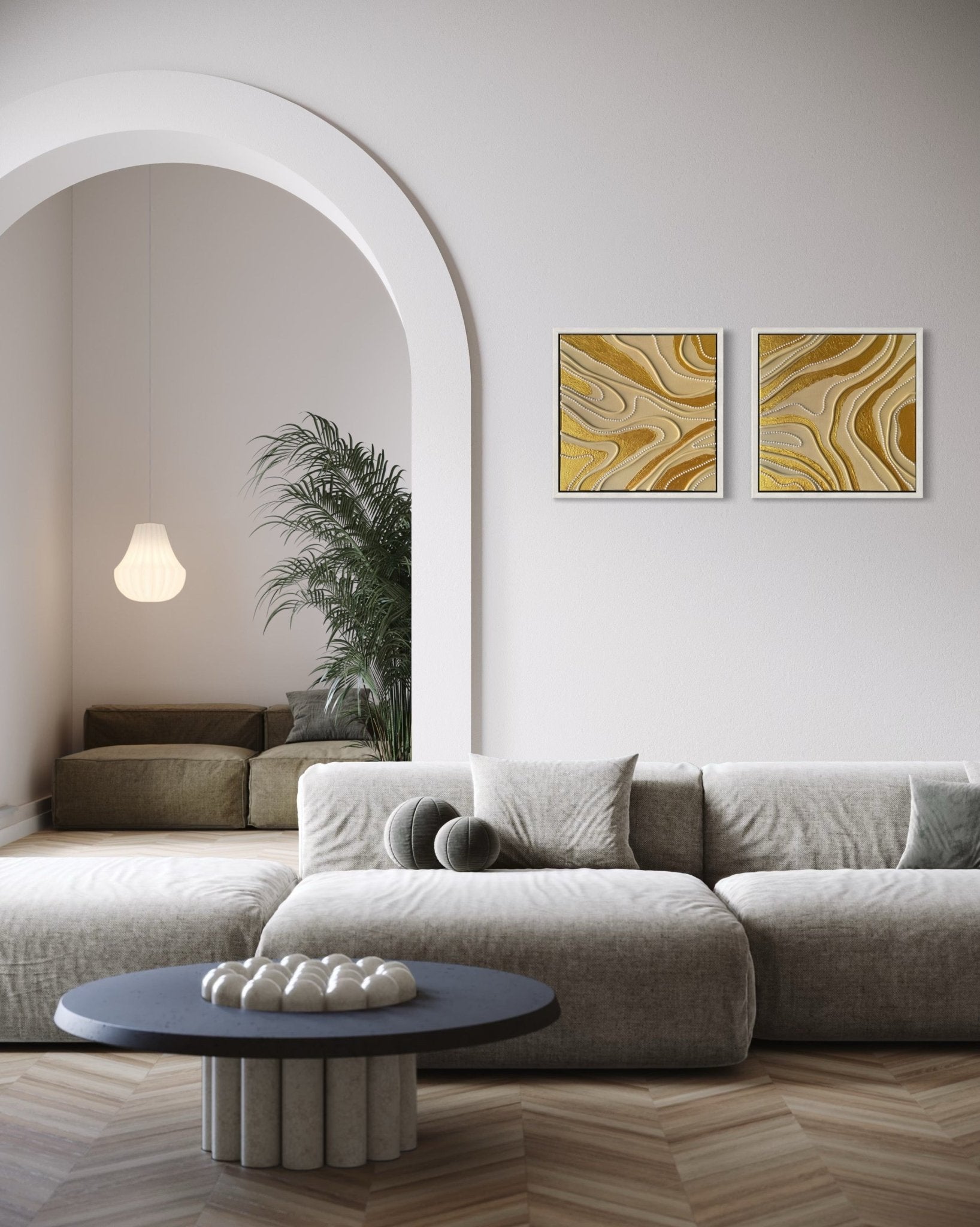 Topo Luxé (Diptych) - Art Whims | Handcrafted Textured Art for Inspired Spaces