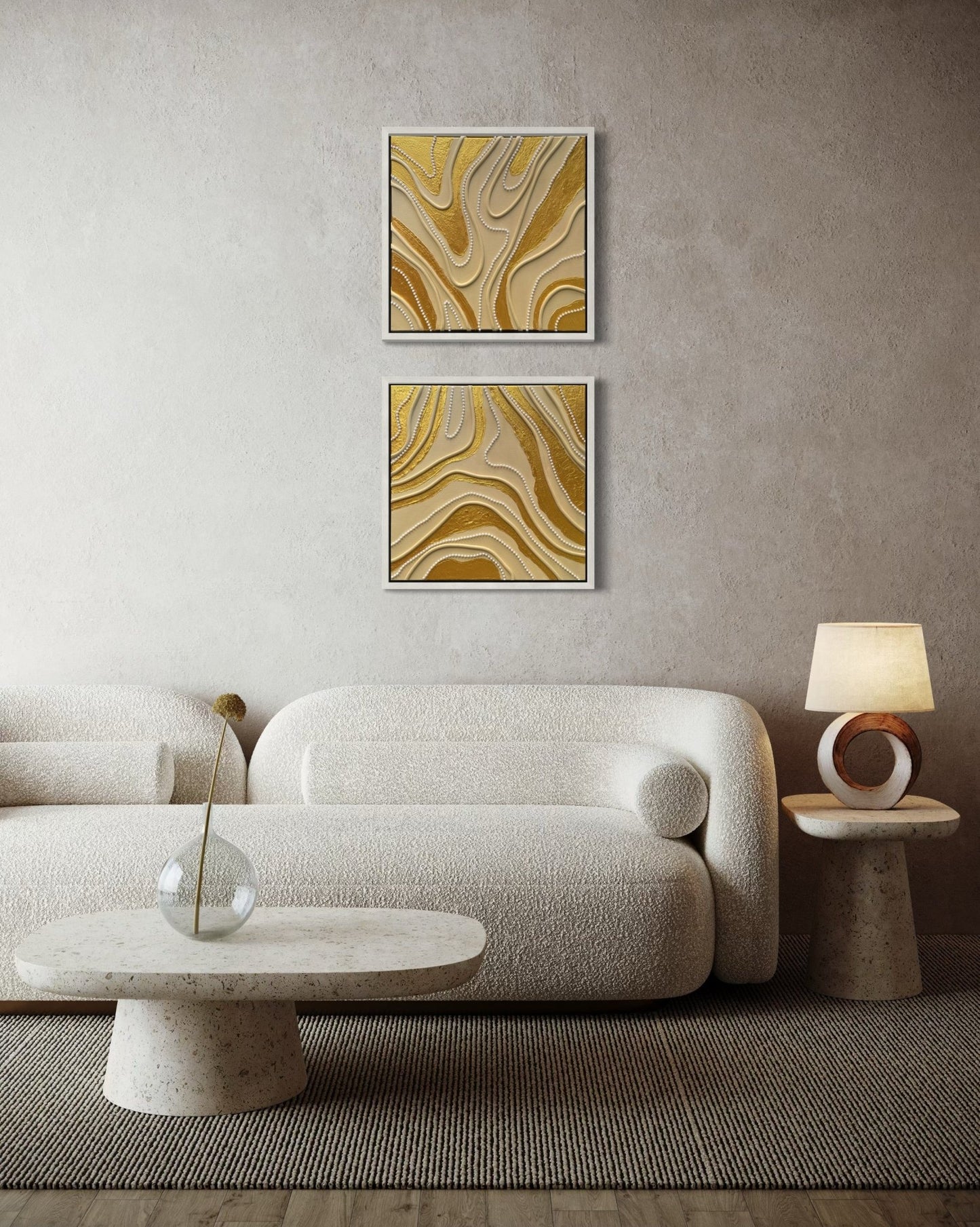 Topo Luxé (Diptych) - Art Whims | Handcrafted Textured Art for Inspired Spaces
